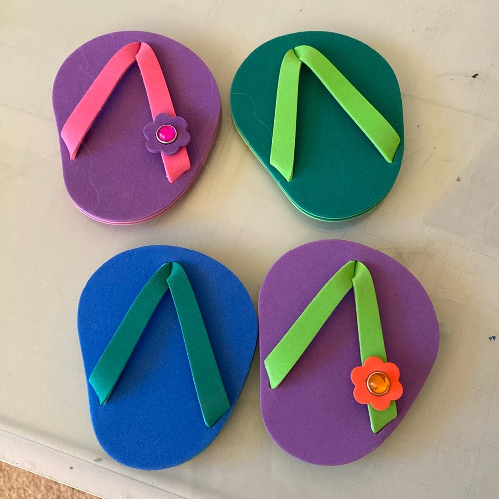 Flip flop wine coasters- set of 4 in a nylon bag.